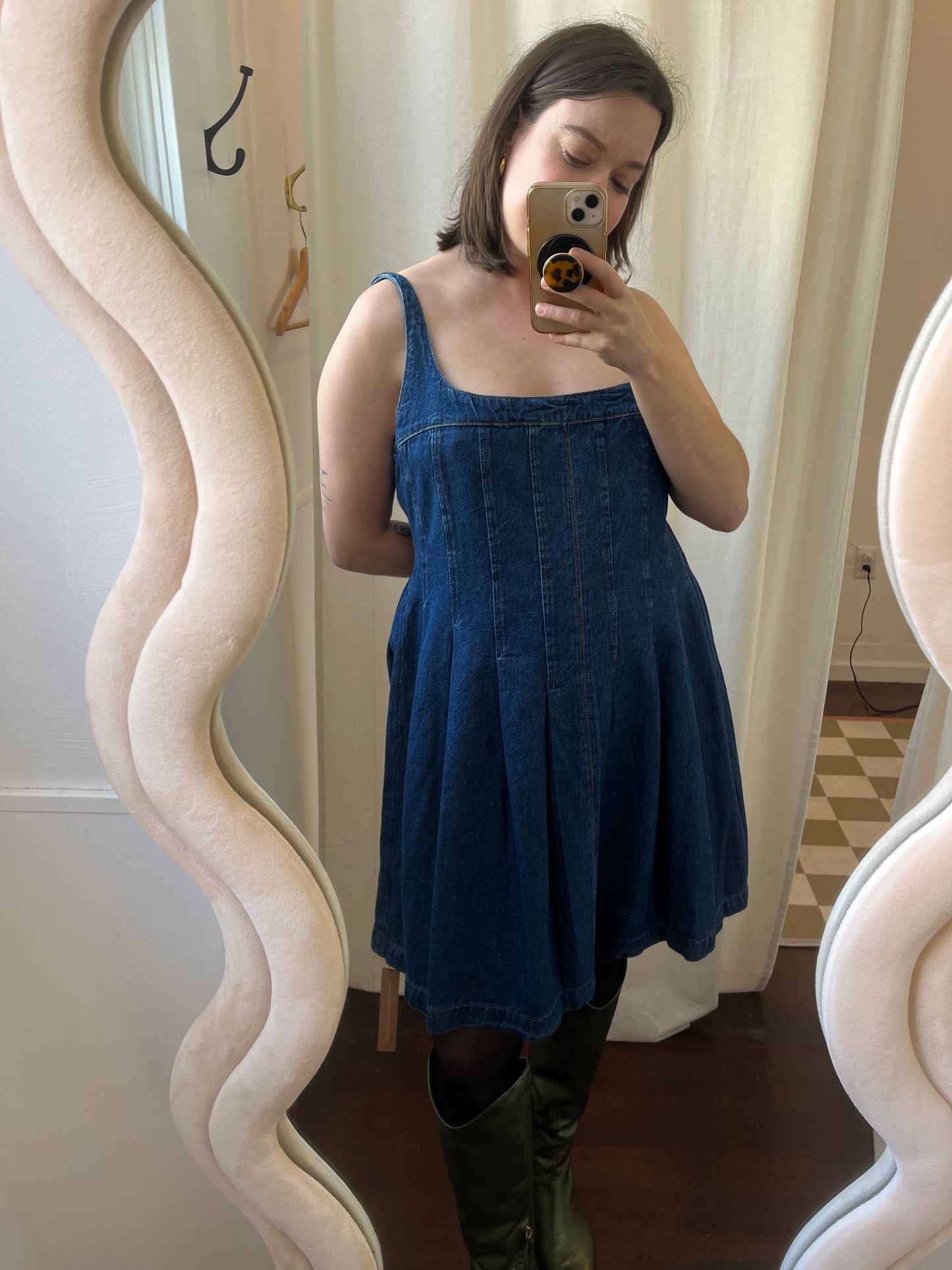 REFORMATION VIOLET DENIM DRESS - SZ 10